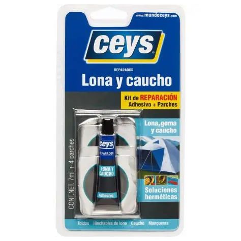 Adhesivo especial para lonas y caucho + parches 7 ML