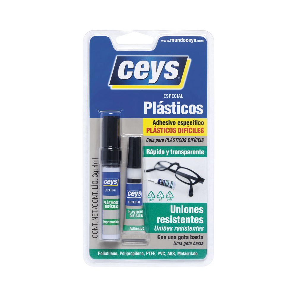 Adhesivo Especial Plásticos Difíciles Ceys 3g + 4ml