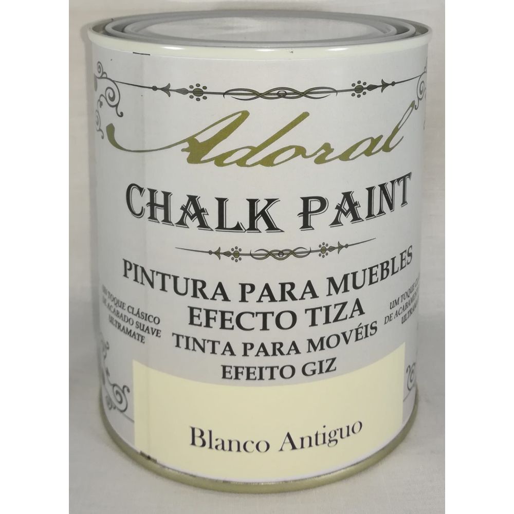 Pintura efecto tiza chalk paint blanco antiguo