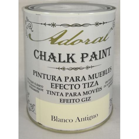 Pintura efecto tiza chalk paint blanco antiguo