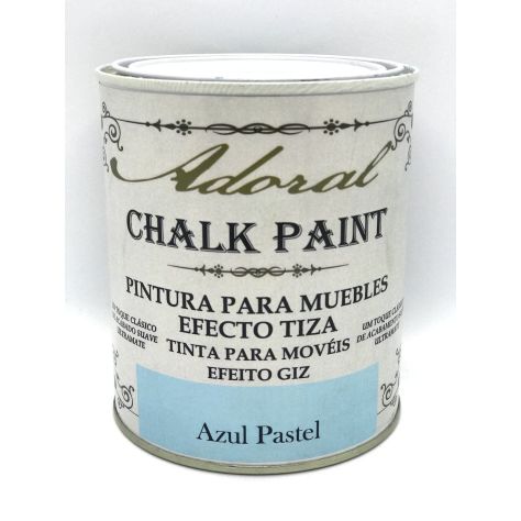 Pintura efecto tiza chalk paint azul pastel